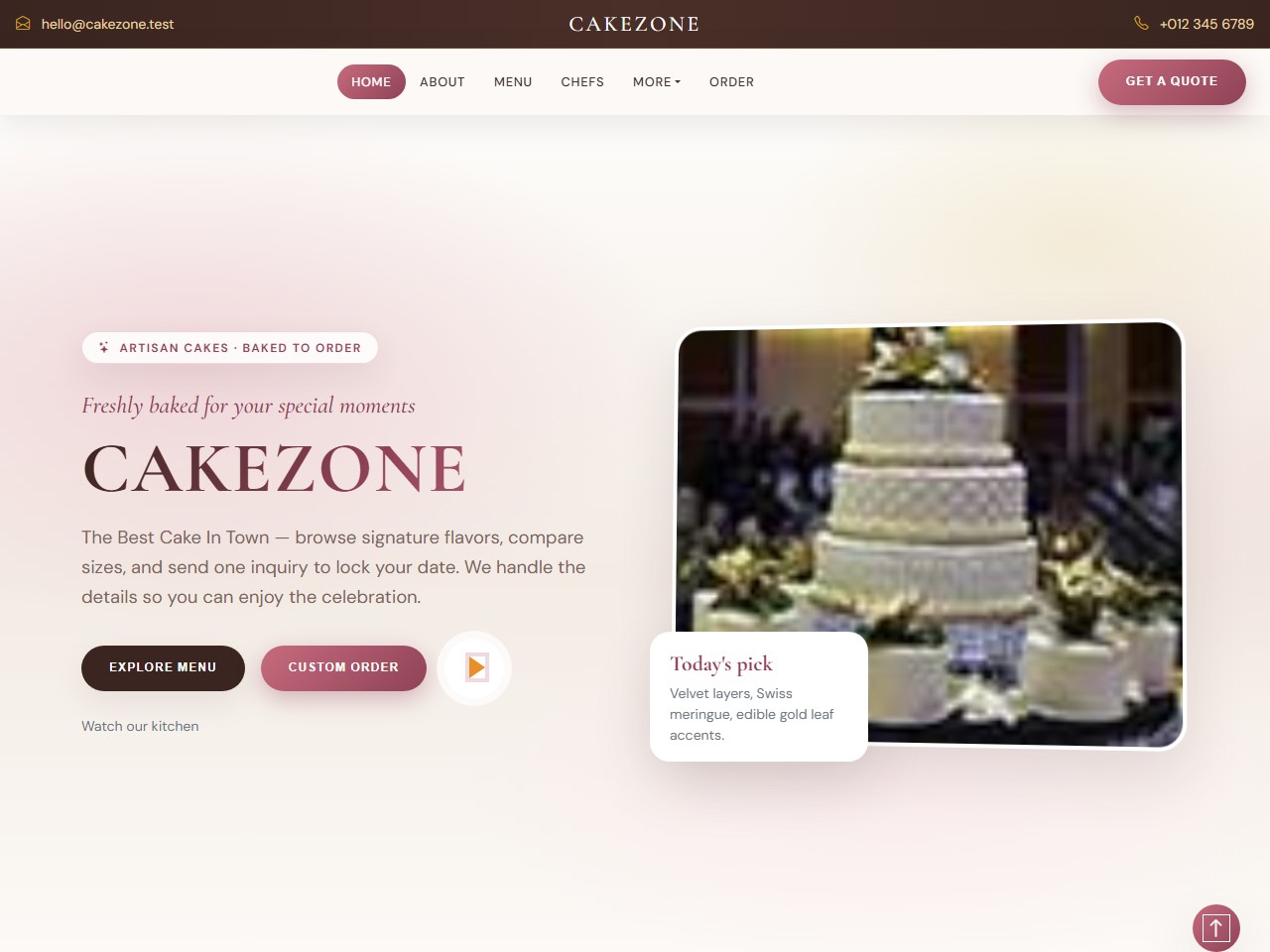 CakeZone — bakery admin